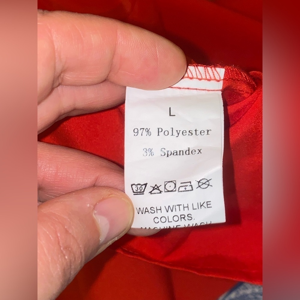 Elegant Red Women's Top with Unique Sleeve Design - Picture 3 of 6